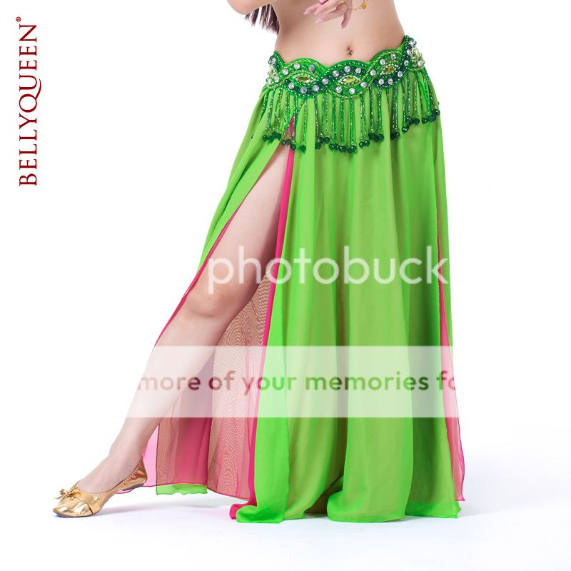 Dancewear Polyester Belly Dance Skirt Double Colors For Ladies